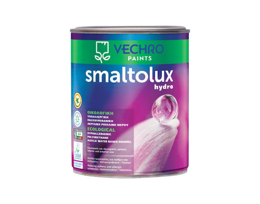VECHRO AKRYLIKI OIKOLOGIKI RIPOLINI NEROU Smaltolux Hydro Eco 075Lt LEFKO SATINE VECHRO AKRYLIKI OIKOLOGIKI RIPOLINI NEROU Smaltolux Hydro Eco 075Lt LEFKO SATINE