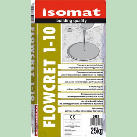 isomat flowcret 1 10 ρητινούχο αυτοεπιπεδούμενο τσιμεντοκονίαμα εξομάλυνσης δαπέδων γκρι 25kgκωδικός 26163768